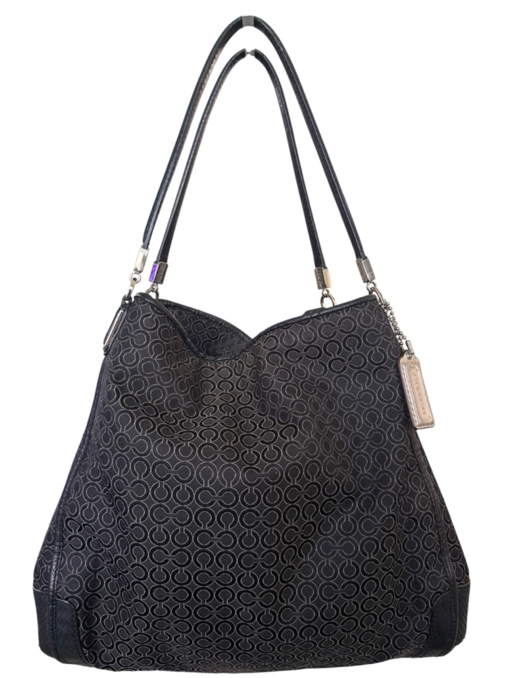 Coach Madison Phoebe Signature Micro C Shoulder Bag w/ Croc Embossed Accents